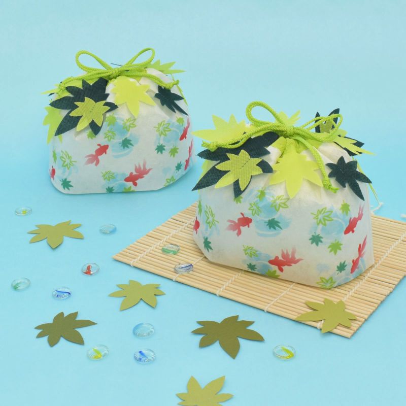 ラッピング｜もみじ巾着　金魚と青楓ＦＰ