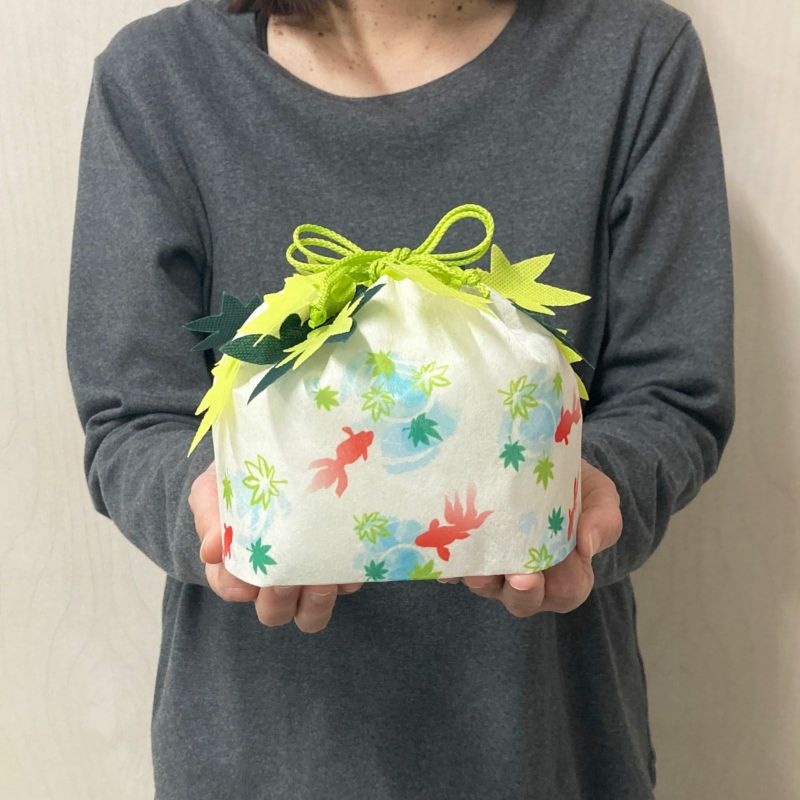 ラッピング｜もみじ巾着　金魚と青楓ＦＰ