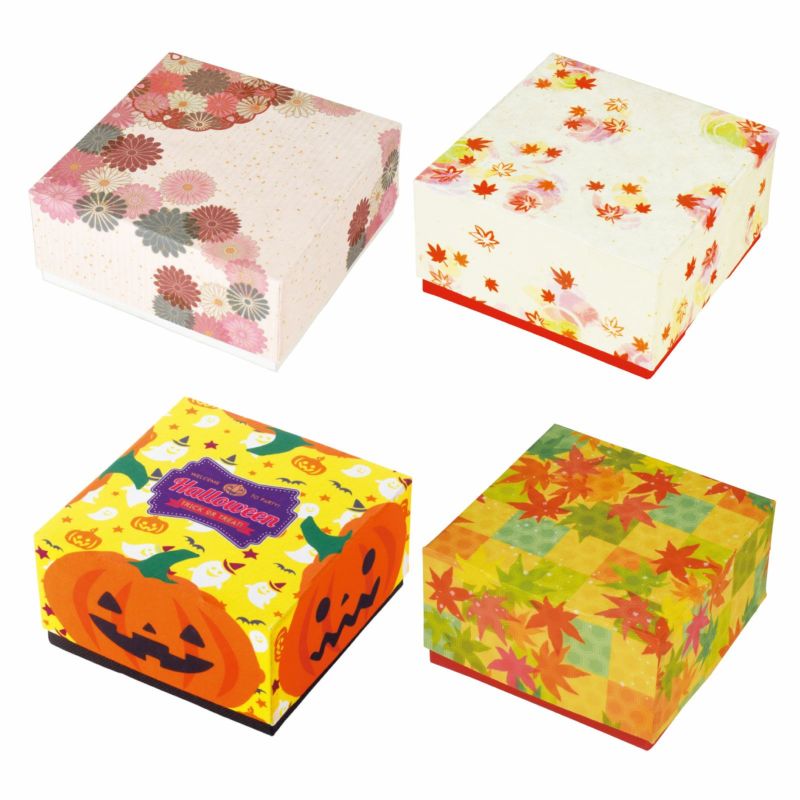 ラッピング｜フラットボックス 13×13　秋冬柄　25枚入