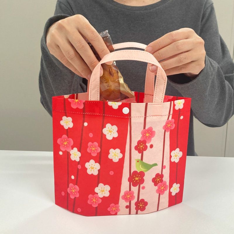 ラッピング｜シンプルトートミニ　梅うぐいす柄ＦＰ　20枚入～