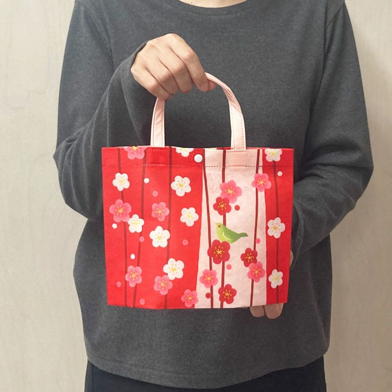 ラッピング｜シンプルトートミニ　梅うぐいす柄ＦＰ　20枚入～