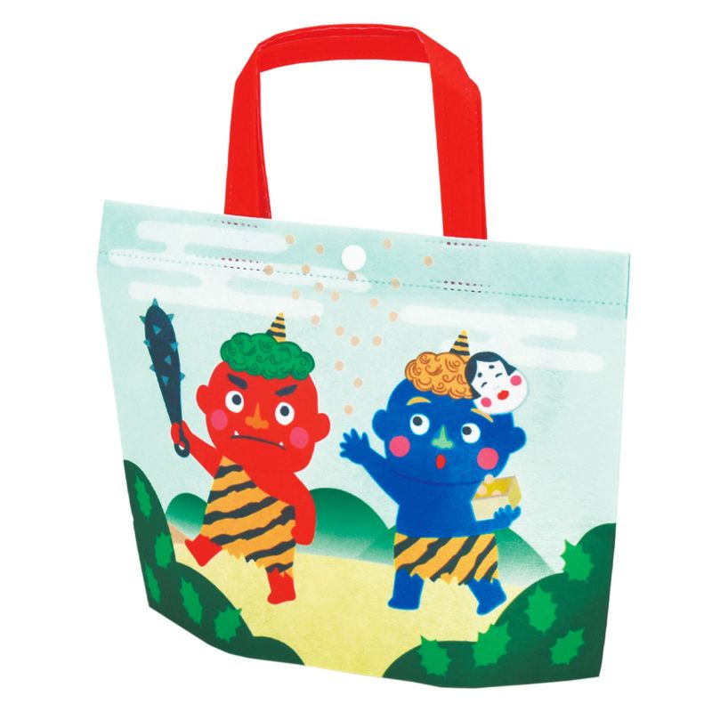 ラッピング｜【節分】シンプルトート（ミニ）鬼柄｜不織布ラッピング袋｜20枚入～