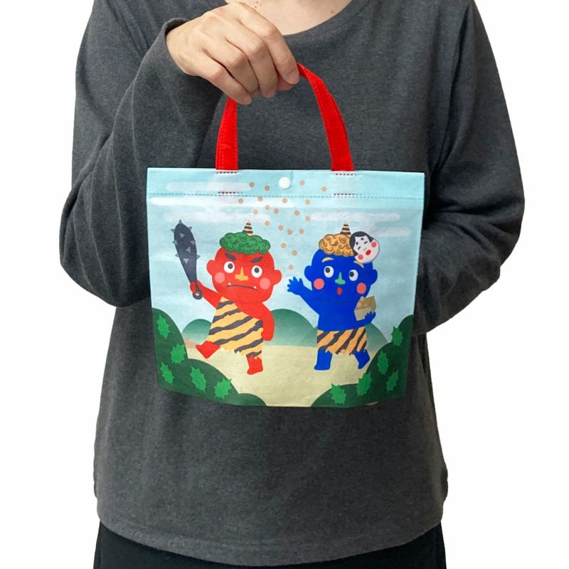 ラッピング｜【節分】シンプルトート（ミニ）鬼柄｜不織布ラッピング袋｜20枚入～