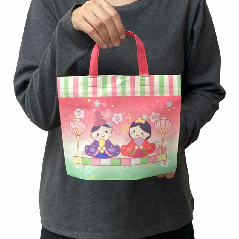 ラッピング｜【ひな祭り】シンプルトート（ミニ）ひなまつり柄｜不織布ラッピング袋｜20枚入