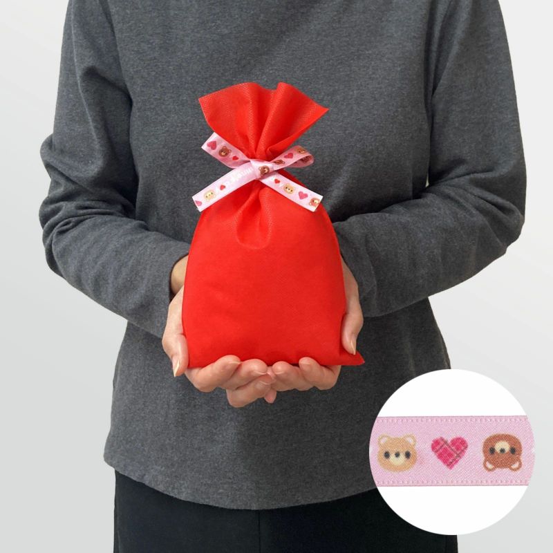 ラッピング｜ソフトバッグ2穴リボン（S3）｜薄手｜不織布包装袋｜50枚入～