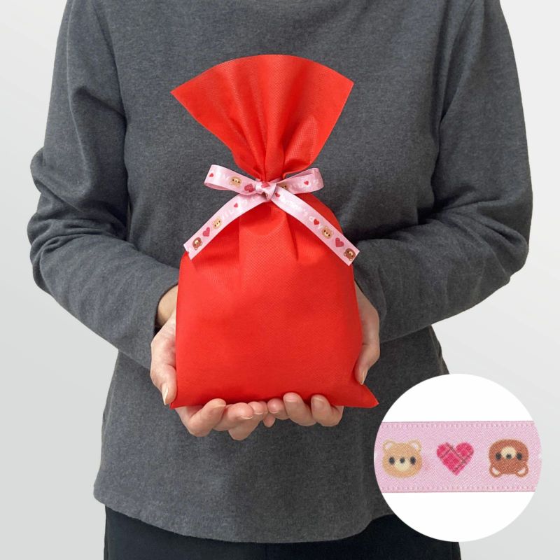 ラッピング｜ソフトバッグ2穴リボン（S4）｜薄手｜不織布包装袋｜50枚入～