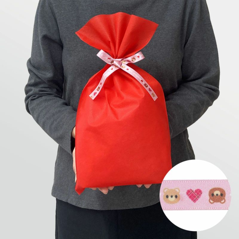 ラッピング｜ソフトバッグ2穴リボン（S5）｜薄手｜不織布包装袋｜50枚入～