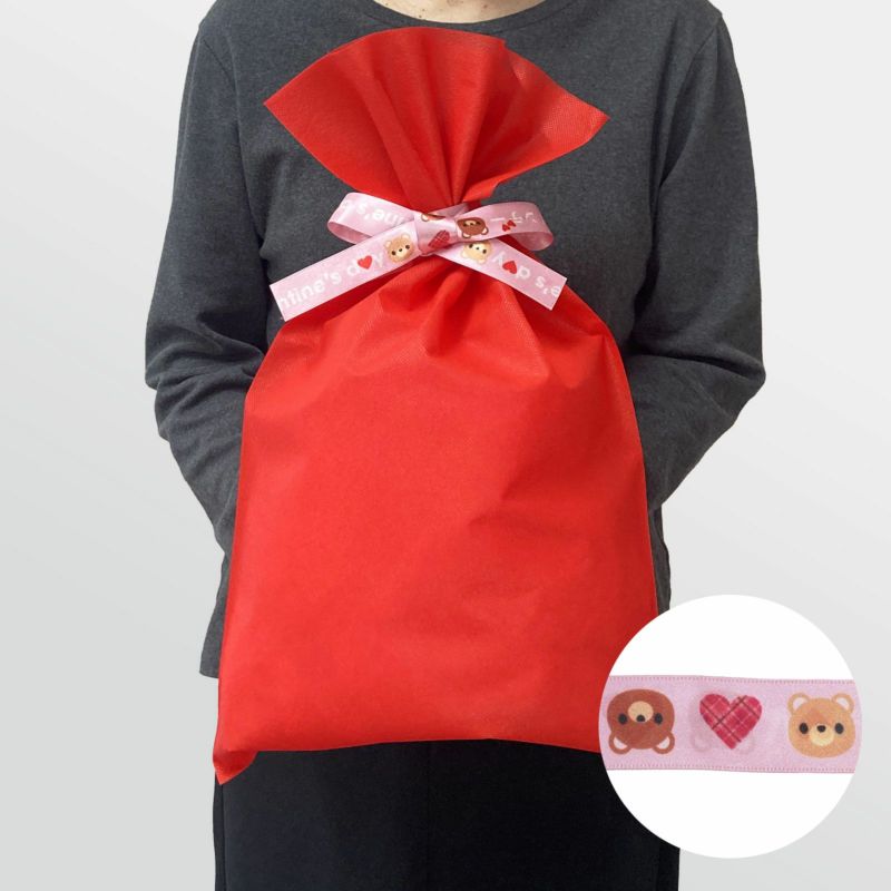 ラッピング｜ソフトバッグ2穴リボン（S6）｜薄手｜不織布包装袋｜50枚入～