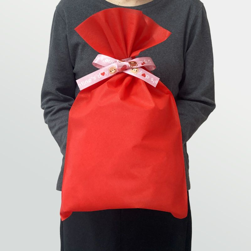 ラッピング｜ソフトバッグ2穴リボン（S6）｜薄手｜不織布包装袋｜50枚入～