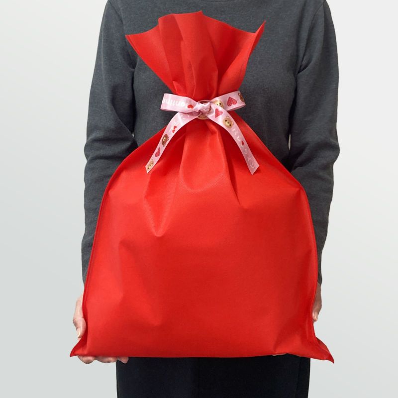 ラッピング｜ソフトバッグ2穴リボン（S7）｜厚手｜不織布包装袋｜50枚入～