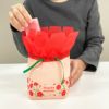 ラッピング｜【母の日】お花巾着（M)カーネーション柄｜不織布ラッピング袋｜20枚入～