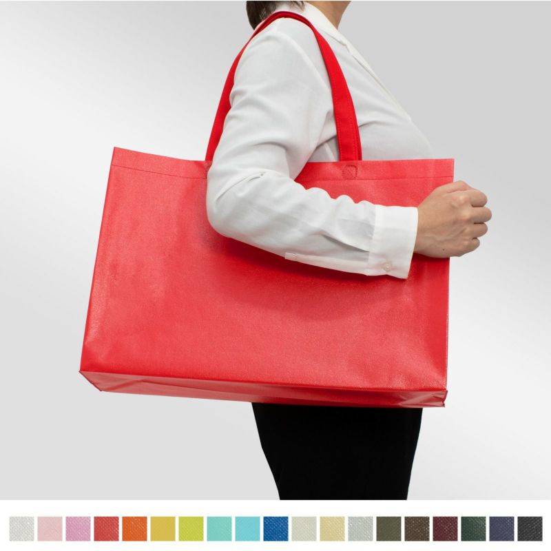 ラミ不織布バッグ　角底　中横サイズ｜100枚入～